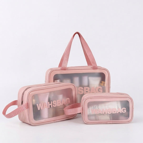 Pack of 3 Cosmetic Washbag – Travel Makeup & Toiletry Organizer