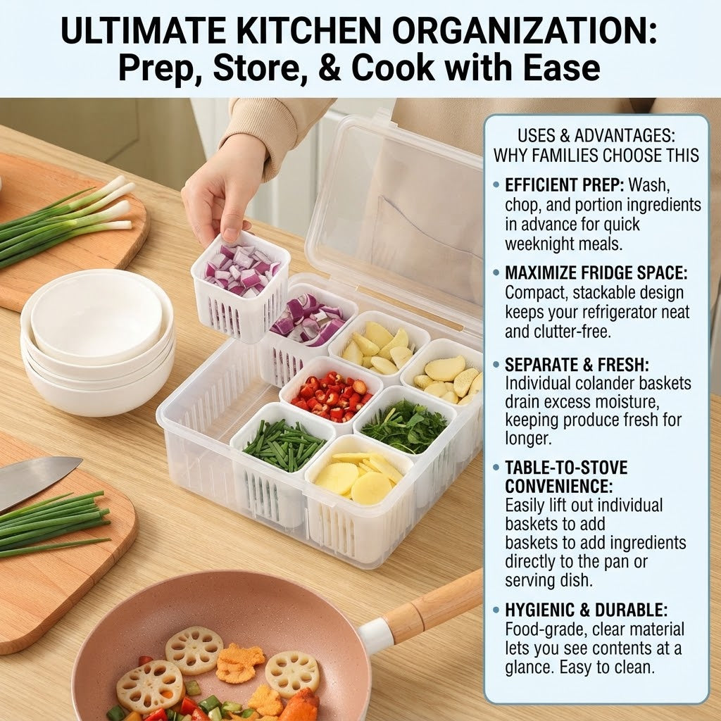 Refrigerator Food Drain Fresh-Keeping Storage Box
