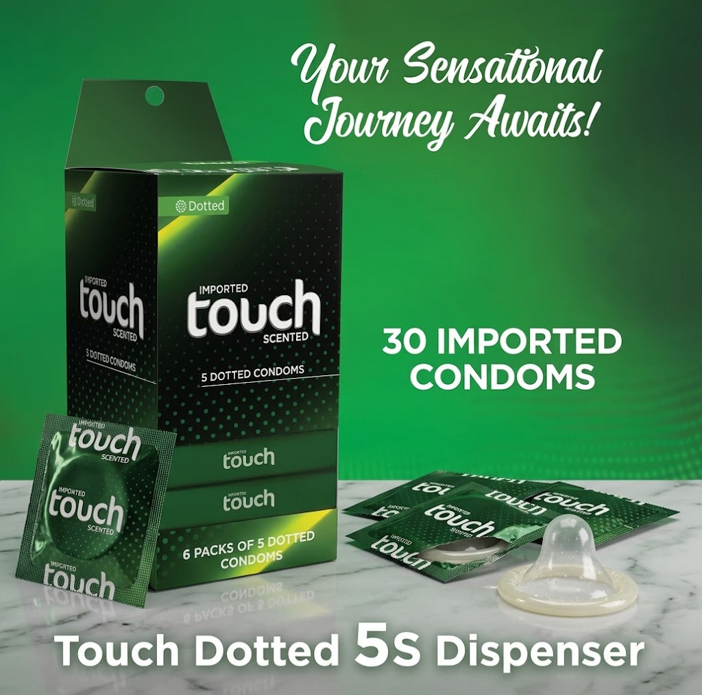Imported Touch Scented Dotted Condoms - 6 Packs of 5 Condoms Box