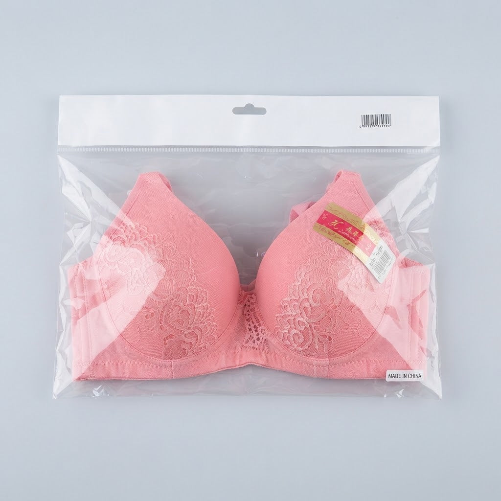 Silk Padded Bra with Embroidery
