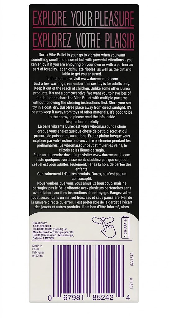 Durex Intense Vibrating Bullet - Discreet Stimulation & Pleasure Toy