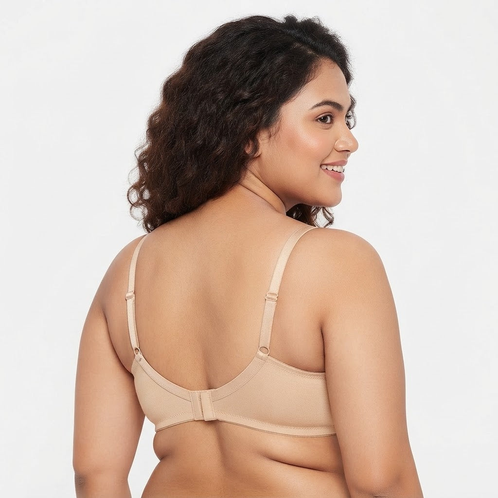 Beige Non-Padded Cotton Bra for Daily Wear