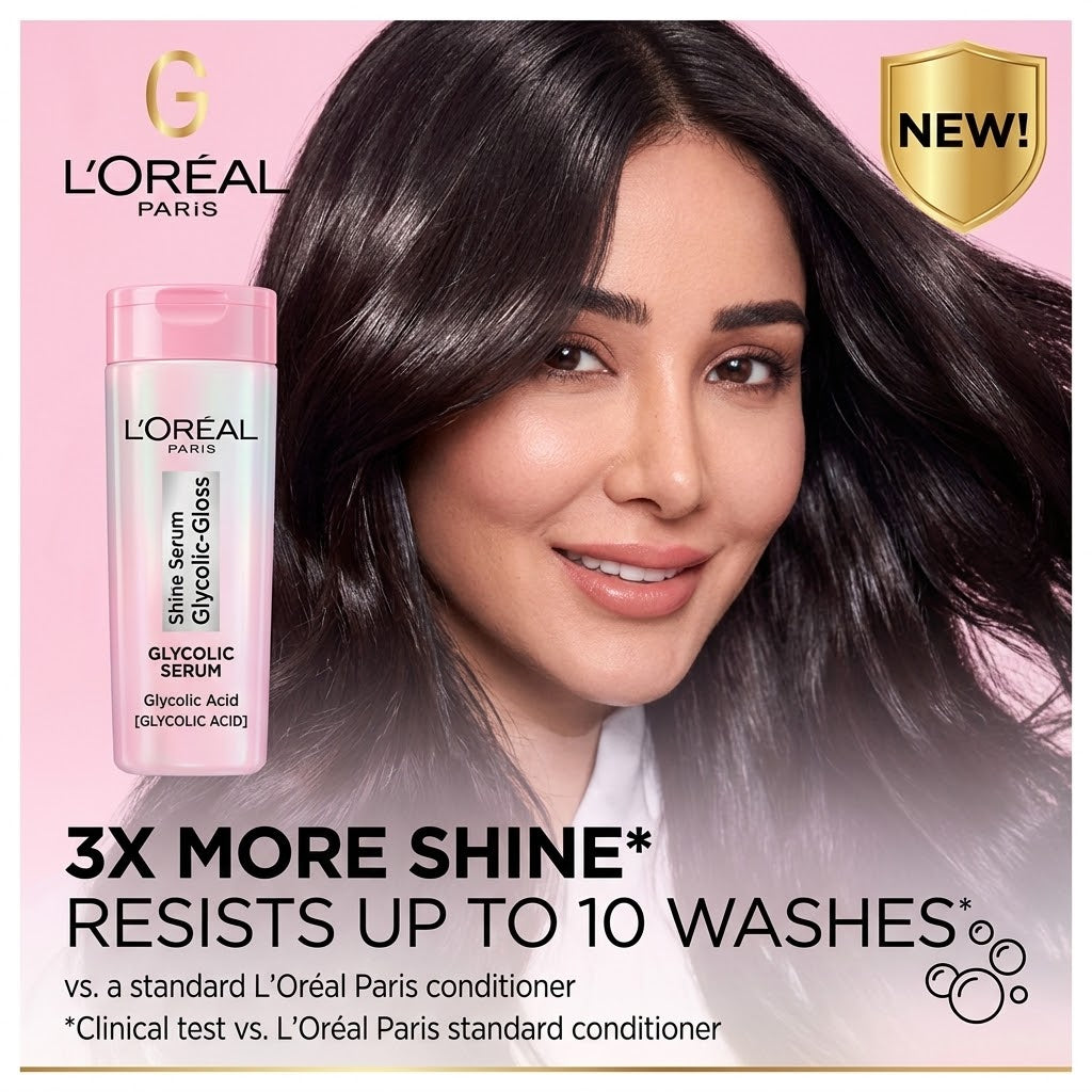 L'Oréal Paris Elvive Glycolic Gloss Extra Gloss Shampoo, - For Dull & Porous Hair