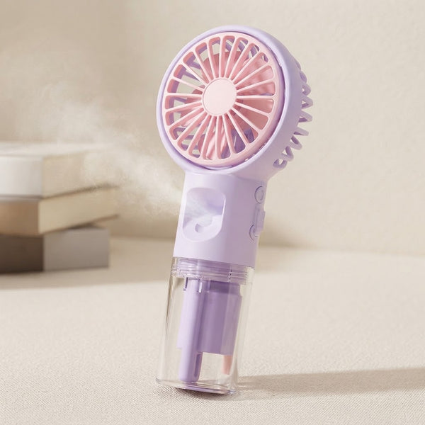 Portable Water Mist Fan Mini Handheld USB Rechargeable Fan