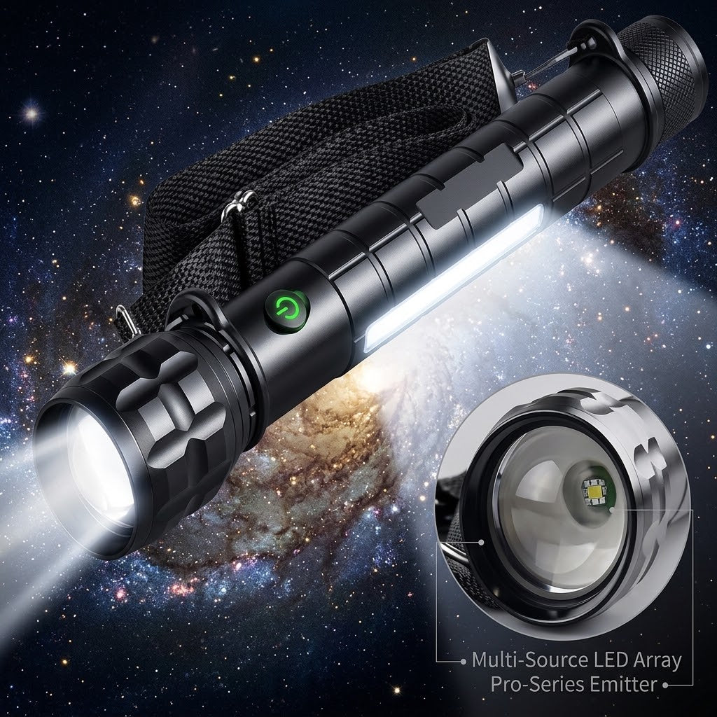 Tactical LED Flashlight 9000 High Lumens – 200W Super Bright