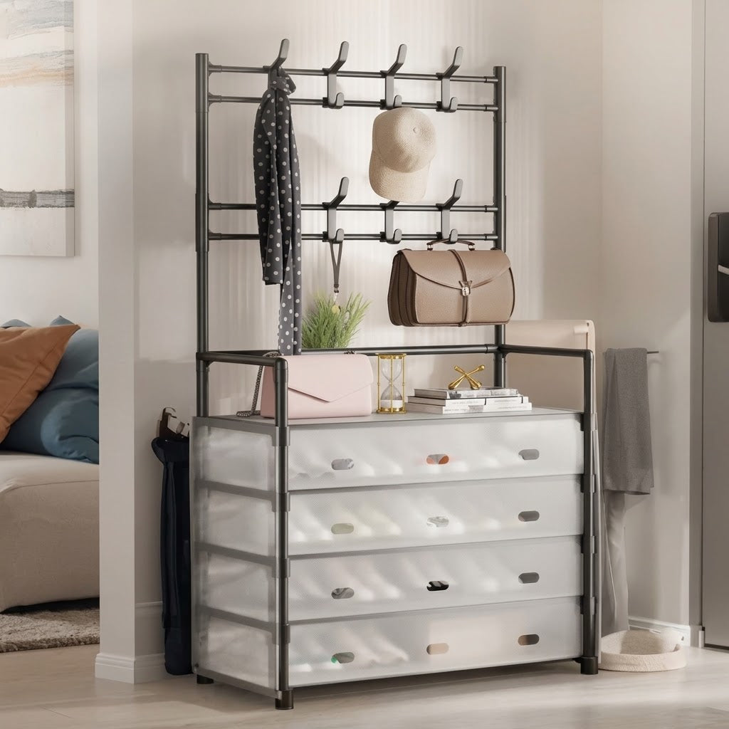 Dustproof Coat & Shoe Rack