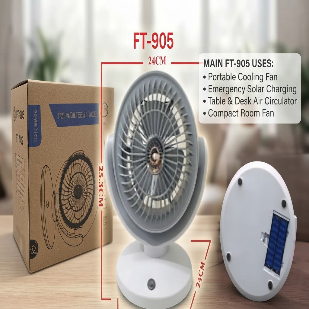 GullPlaza.pk FT-905 Portable Rechargeable Air Circulation Fan