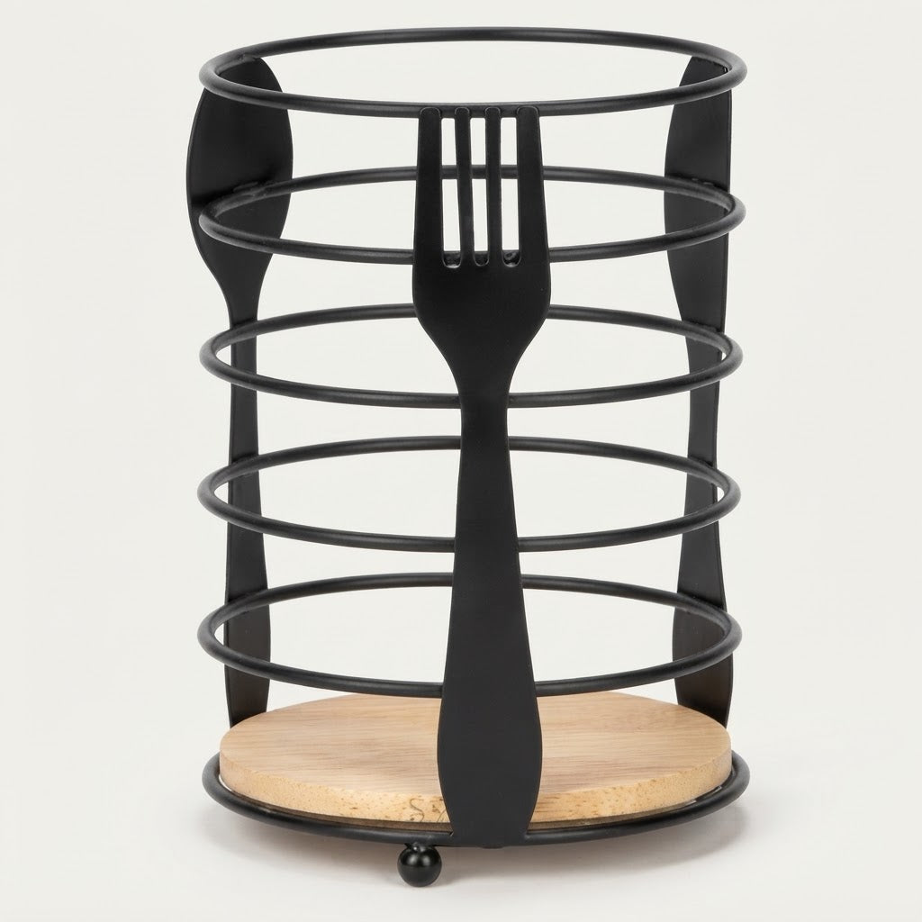 Black Metal Cutlery Holder