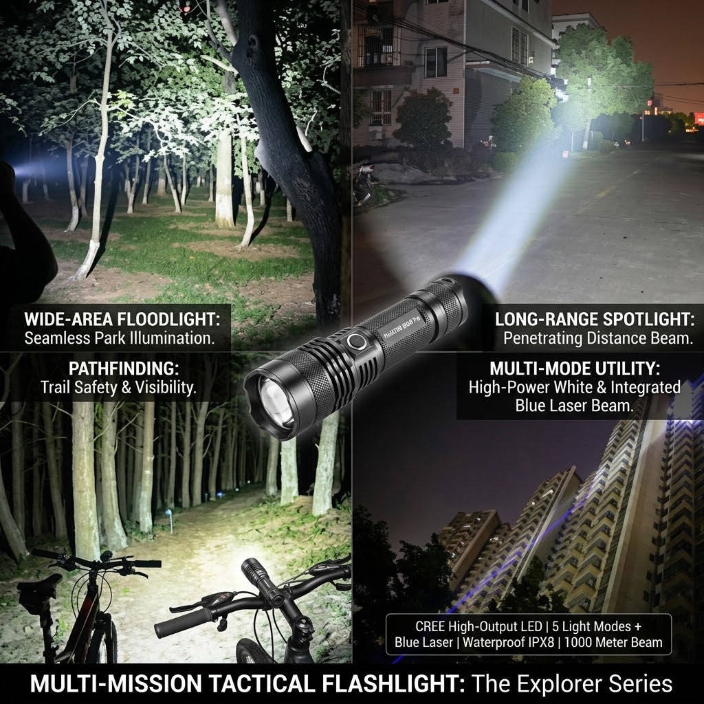 Tactical LED Flashlight 9000 High Lumens – 200W Super Bright