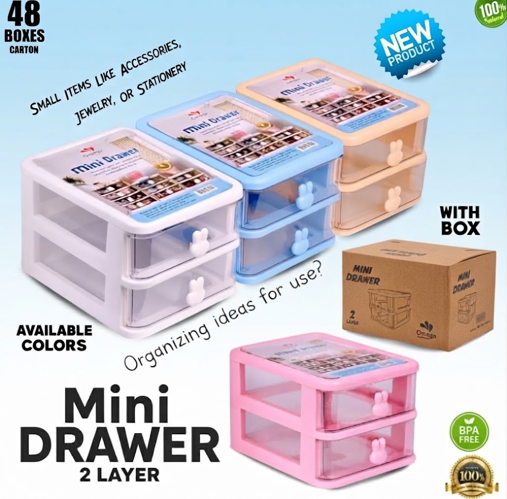 Mini 2-Layer Desktop Drawer Organizer
