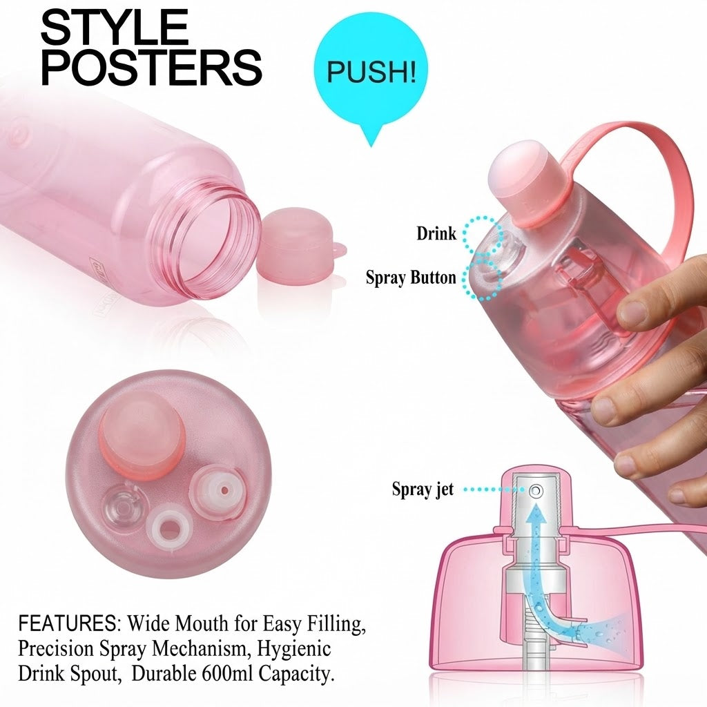 GullPlaza.pk Sports Water Spray Bottle 600ML