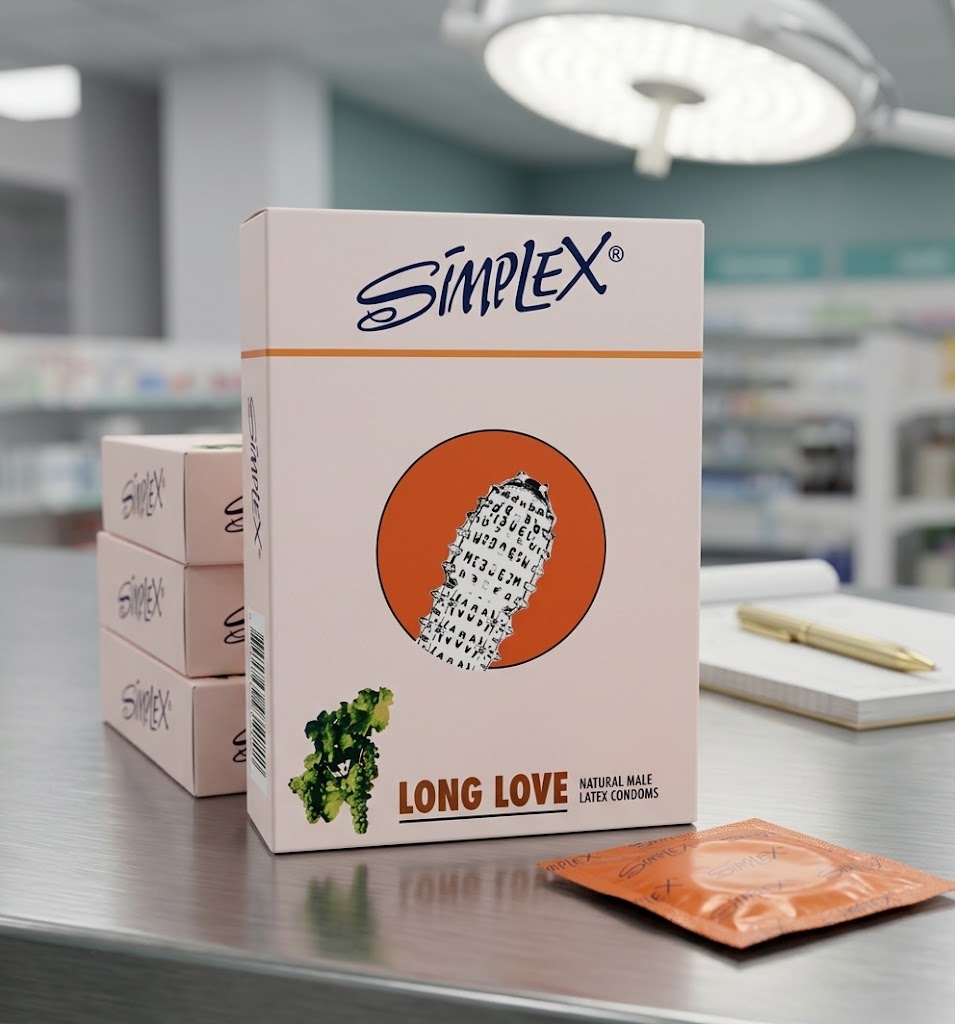 Simplex Long Love Natural Male Latex Condoms - Long-Lasting Protection & Comfort