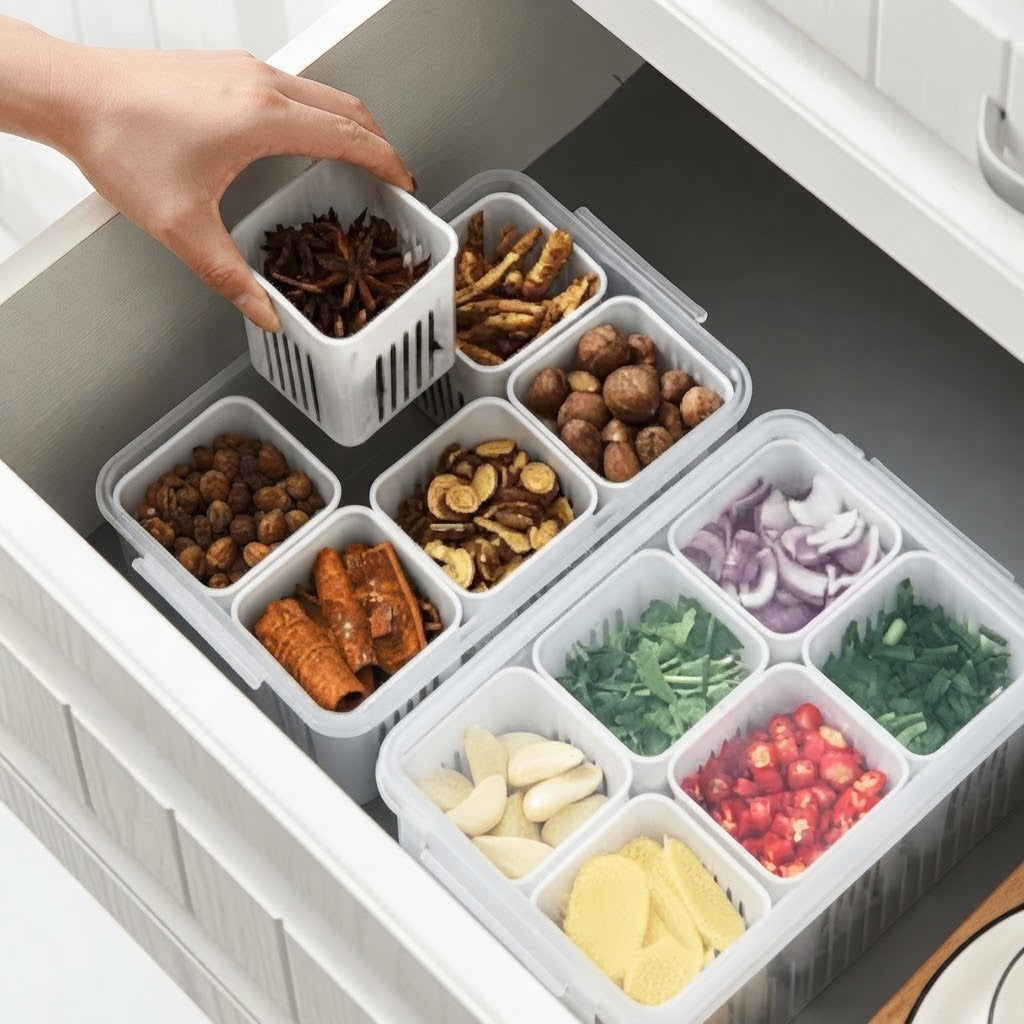 Refrigerator Food Drain Fresh-Keeping Storage Box