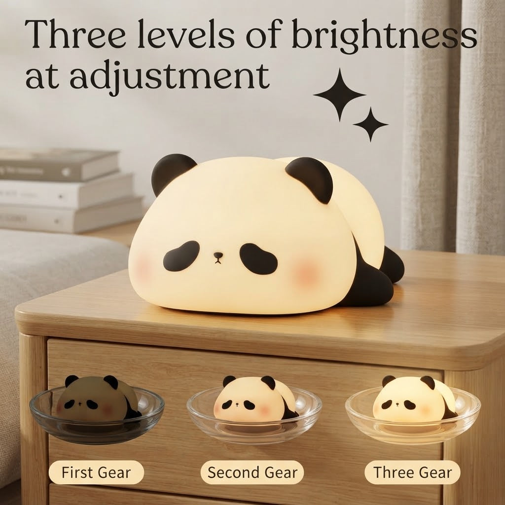 Soft Silicone Panda Night Lamp with LED Light