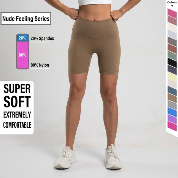 Women High Waist Yoga Shorts Summer Soft Stretch Fit