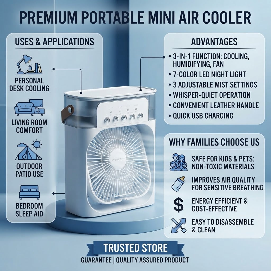 GullPlaza.pk Ice Water Mini Air Cooler Fan