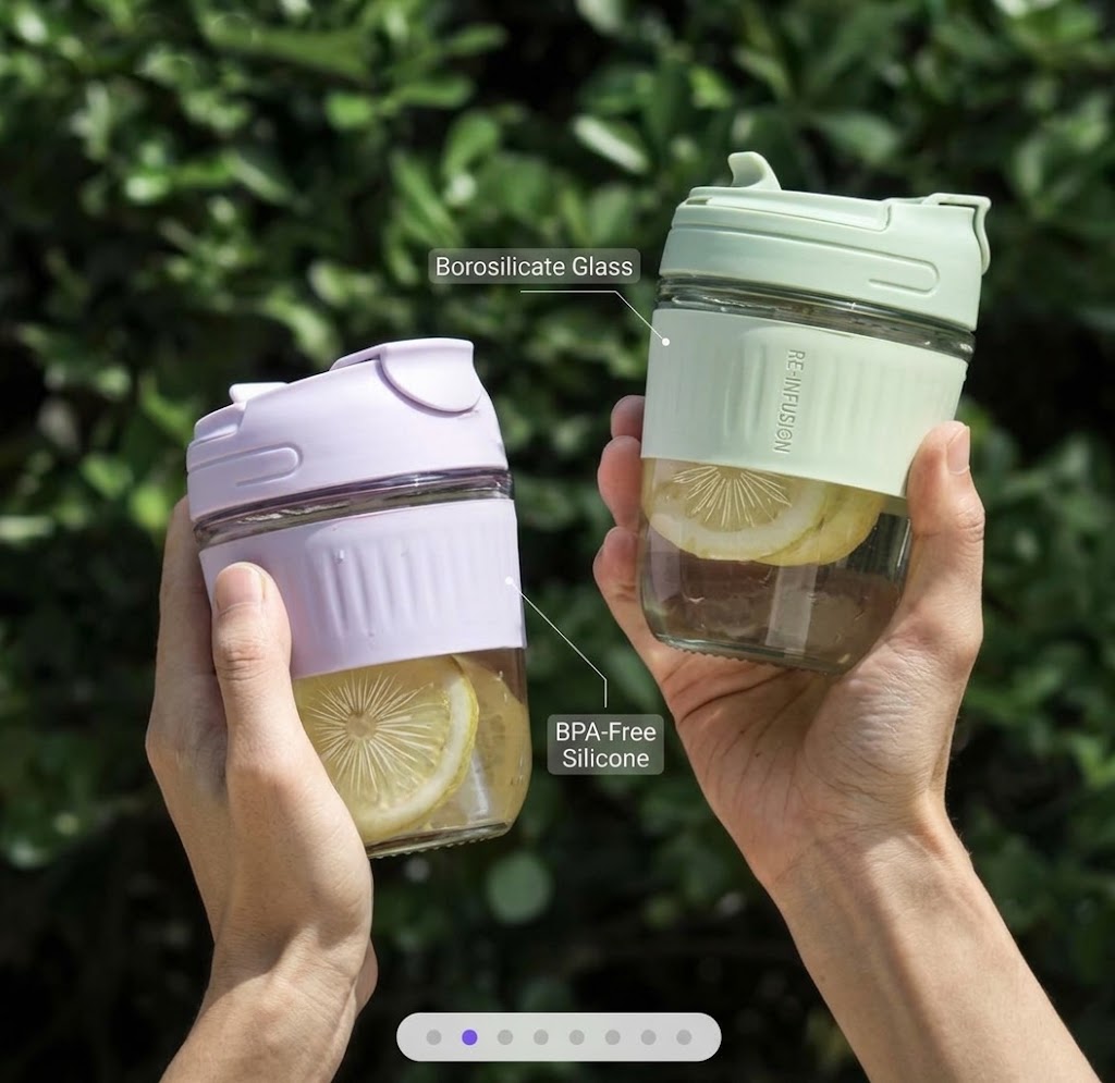 350ml Borosilicate Glass Water Bottle