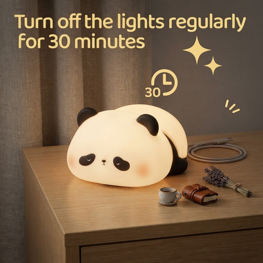 Soft Silicone Panda Night Lamp with LED Light