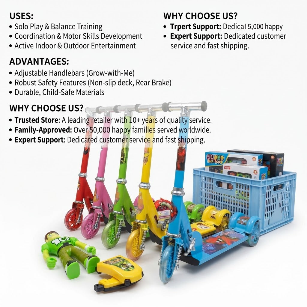 Kids Metal Body Scooty Ride-On Toy