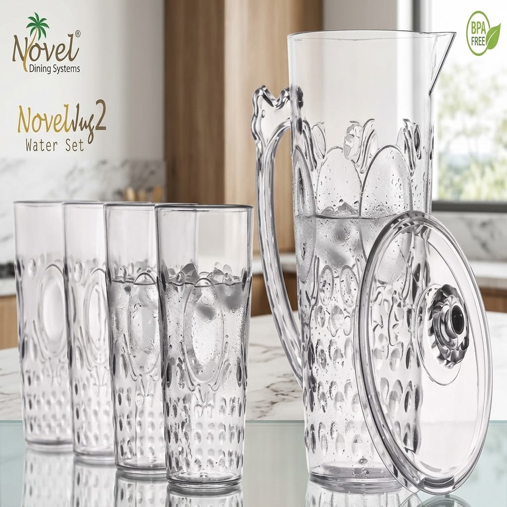 Premium Acrylic Unbreakable Jug Set with 6 Glasses