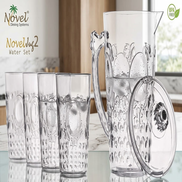 Premium Acrylic Unbreakable Jug Set with 6 Glasses