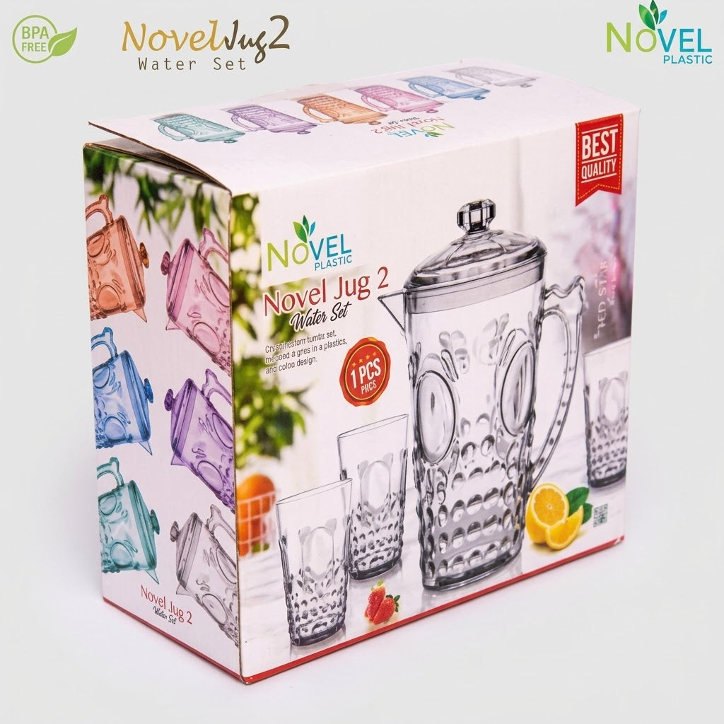 Premium Acrylic Unbreakable Jug Set with 6 Glasses
