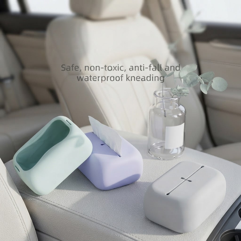 GullPlaza.pk Portable Silicone Car Tissue Box Holder