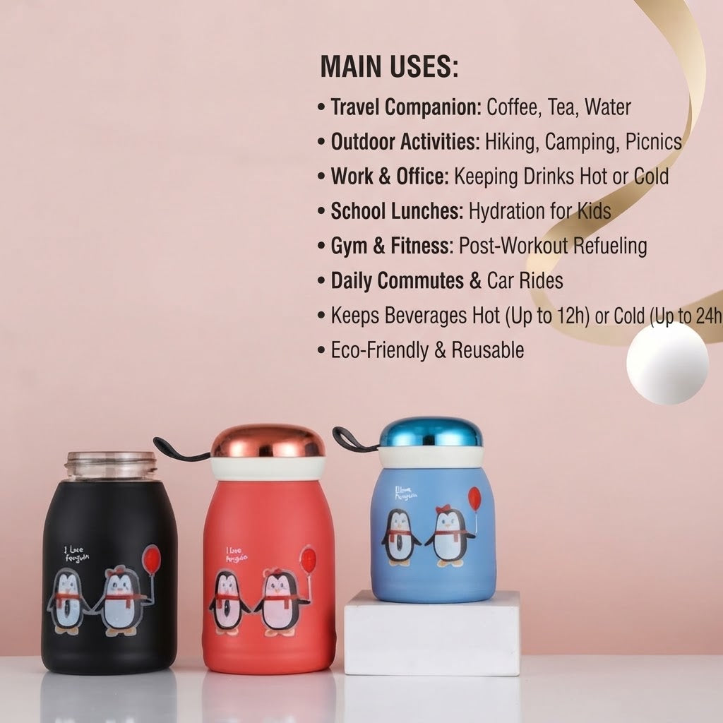 GullPlaza.pk Penguin Kids Insulated Water Bottle