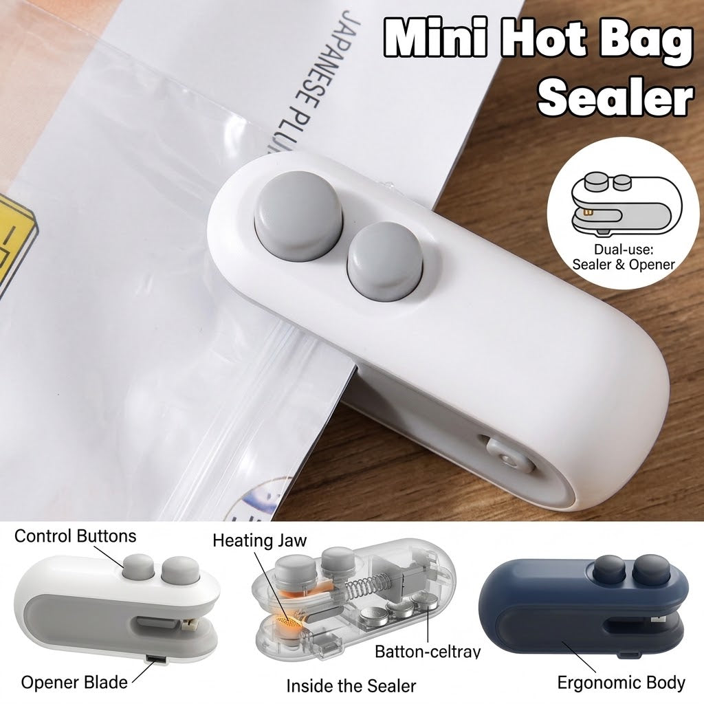 2-in-1 Rechargeable Mini Pocket Bag Sealer & Cutter