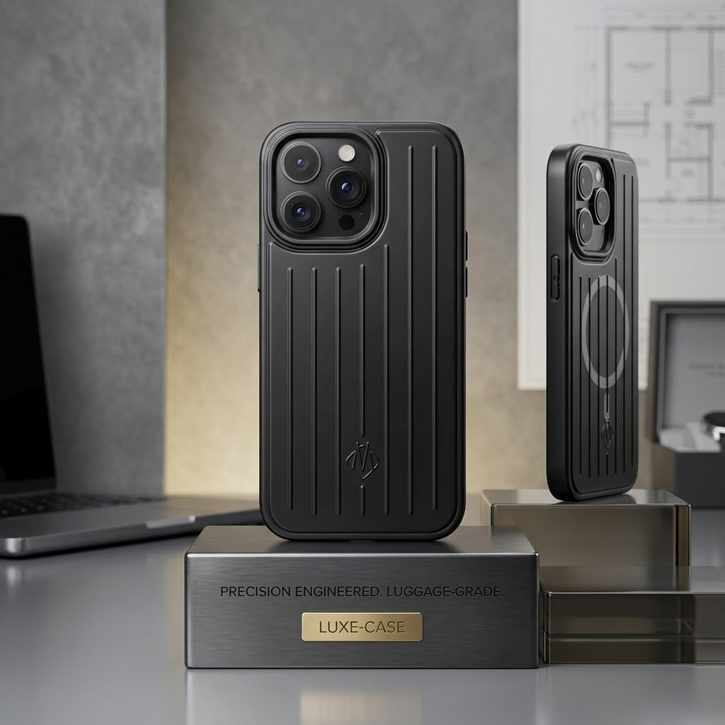 Premium Grooved Suitcase Style Shockproof Back Cover