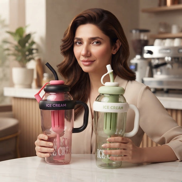 Cute Summer Plastic Cup – Milky Tea & Juice Cup with Straw