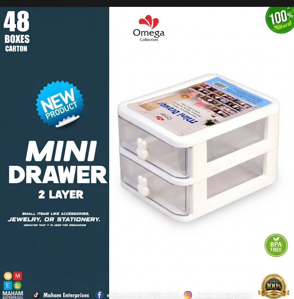 Mini 2-Layer Desktop Drawer Organizer