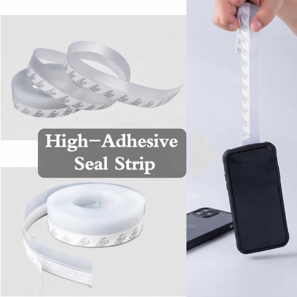 Self-Adhesive Transparent Silicone Door & Window Sealing Strip 5 Meter