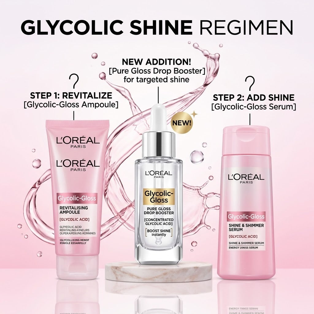L'Oréal Paris Elvive Glycolic Gloss Extra Gloss Shampoo, - For Dull & Porous Hair