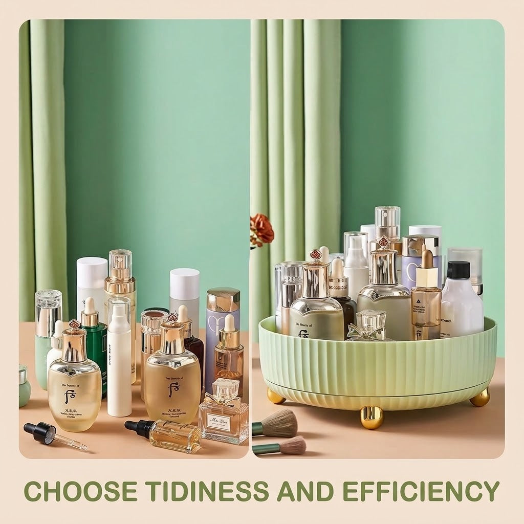 360 Degree Rotating Tray Cosmetic Organizer