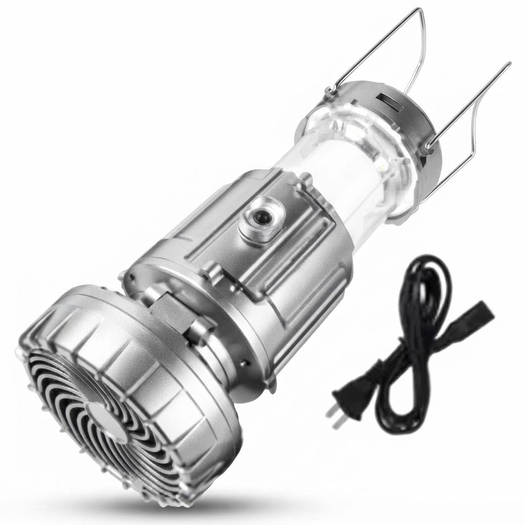 6-in-1 Solar Rechargeable Camping Lantern Fan