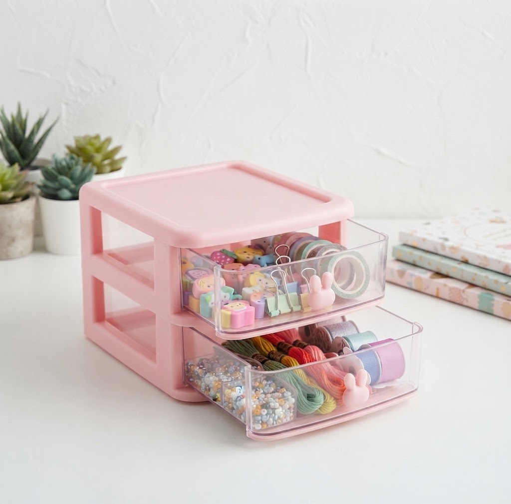 Mini 2-Layer Desktop Drawer Organizer