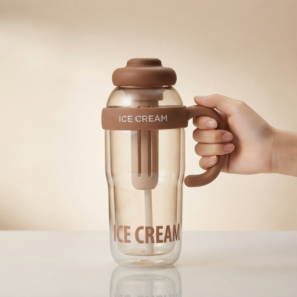 Cute Summer Plastic Cup – Milky Tea & Juice Cup with Straw