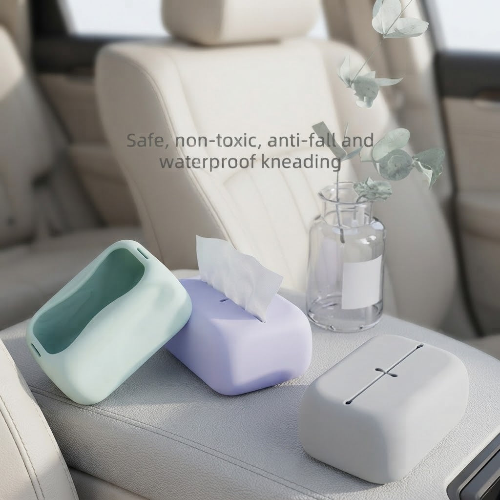 GullPlaza.pk Portable Silicone Car Tissue Box Holder