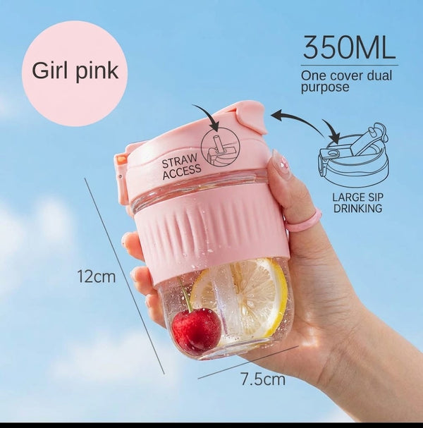 350ml Borosilicate Glass Water Bottle