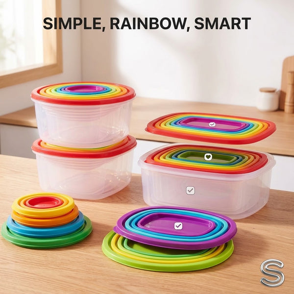 7Pcs Rectangular Food Storage Bowl