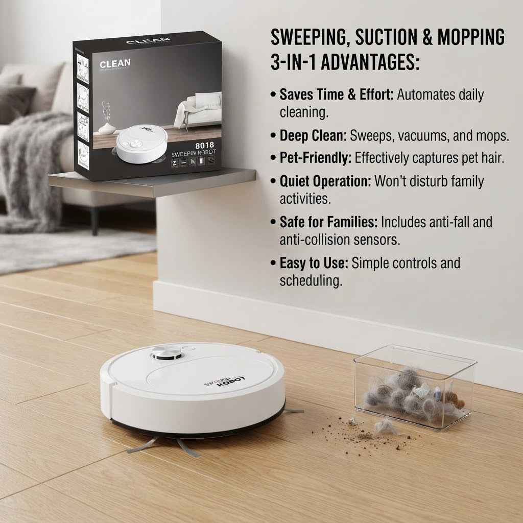 GullPlaza.pk 3-in-1 Smart Robot Vacuum Cleaner