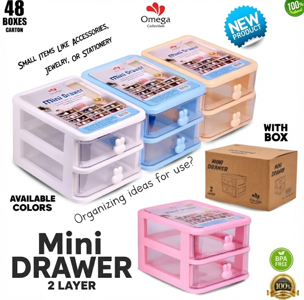 Mini 2-Layer Desktop Drawer Organizer