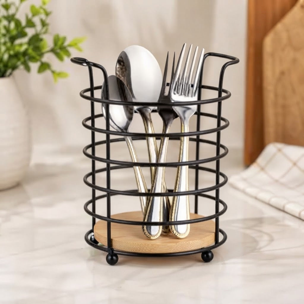 Black Metal Cutlery Holder