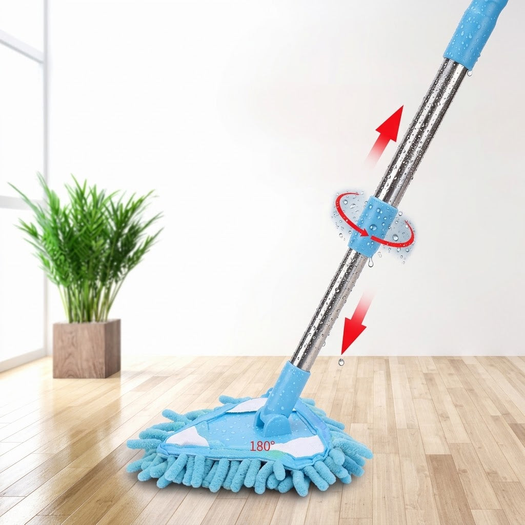 180° Rotatable Triangle Mop with Telescopic Handle