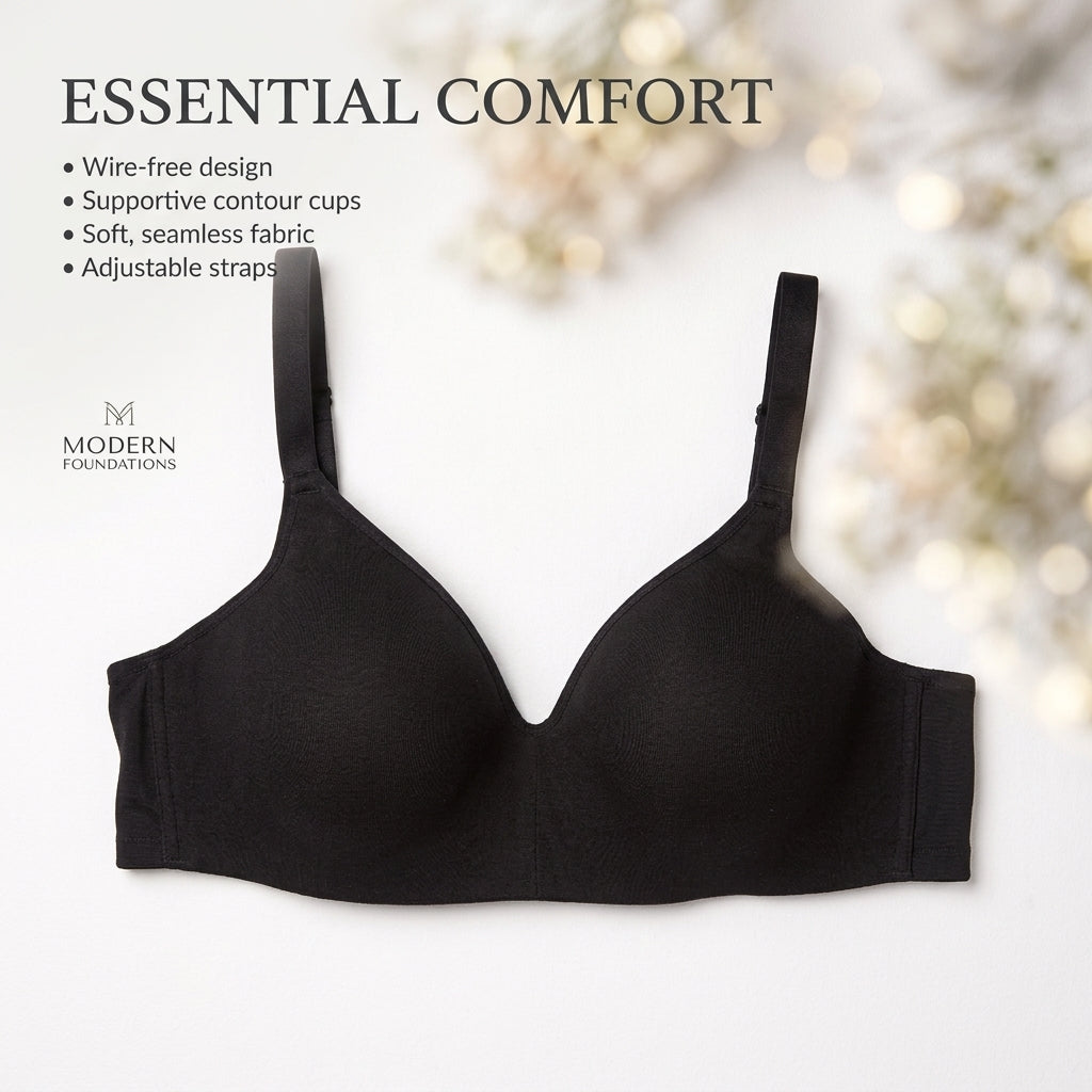 Women's Full Coverage Comfort Bra - Seamless Support & Everyday Wear