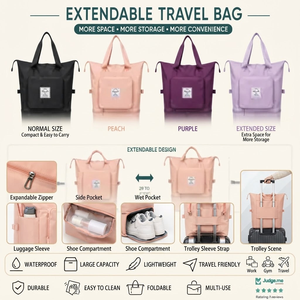 GullPlaza.pk Large Capacity Expandable Travel Bag