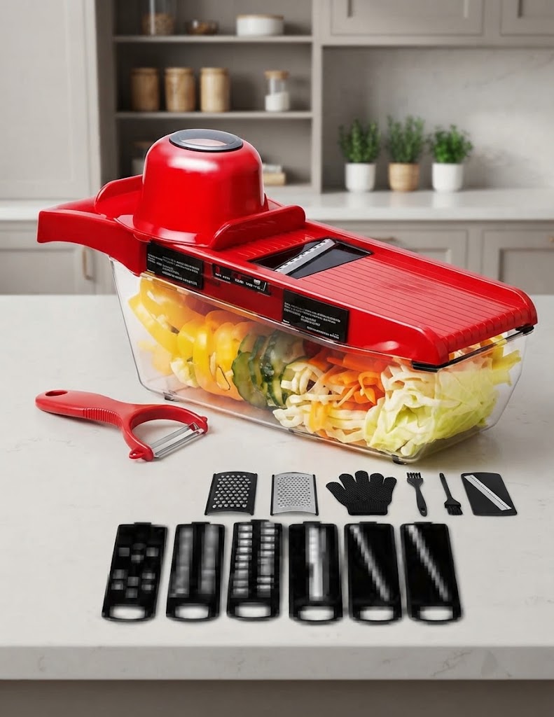 Multi-Functional Vegetable Cutter & Slicer Set with Container
