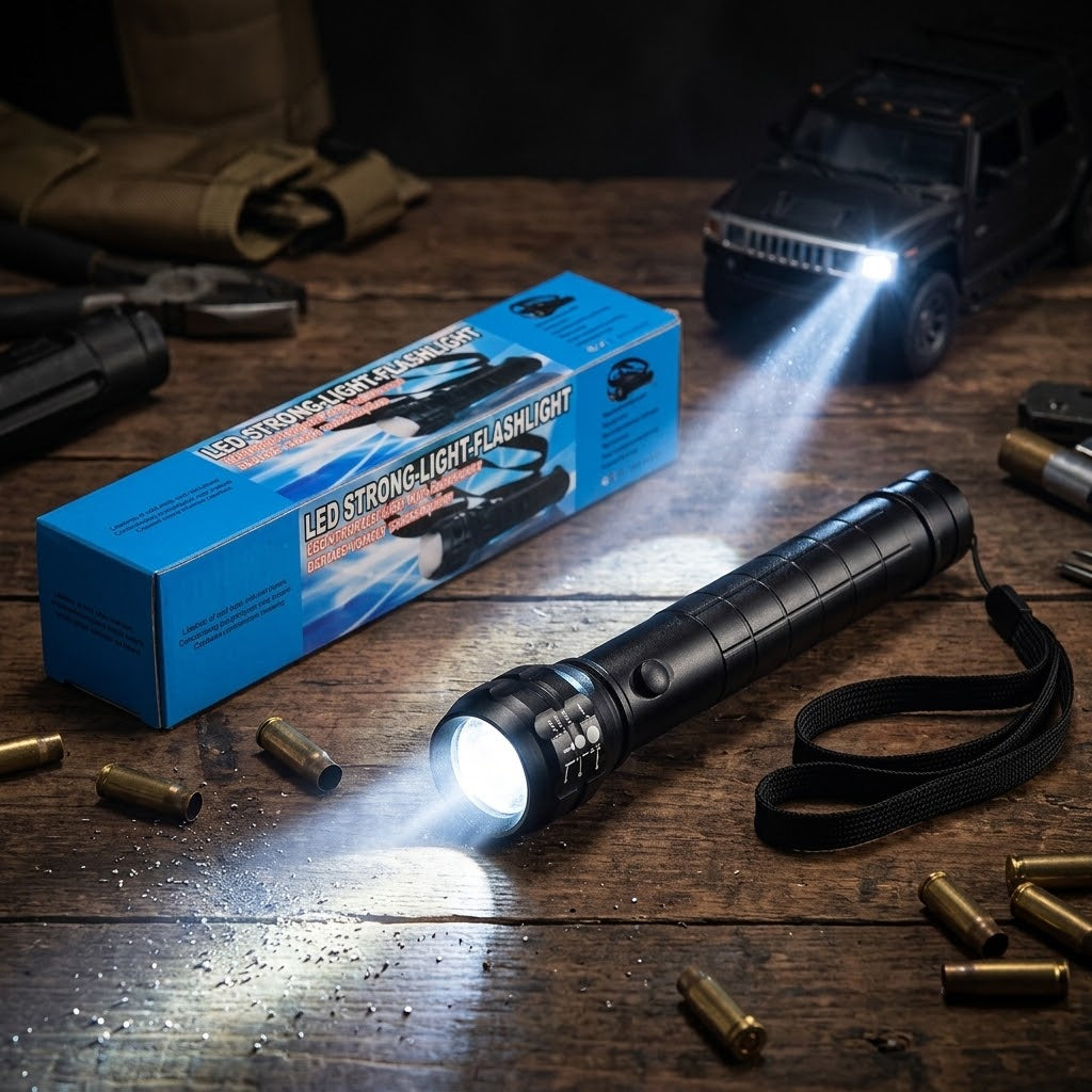 Tactical LED Flashlight 9000 High Lumens – 200W Super Bright
