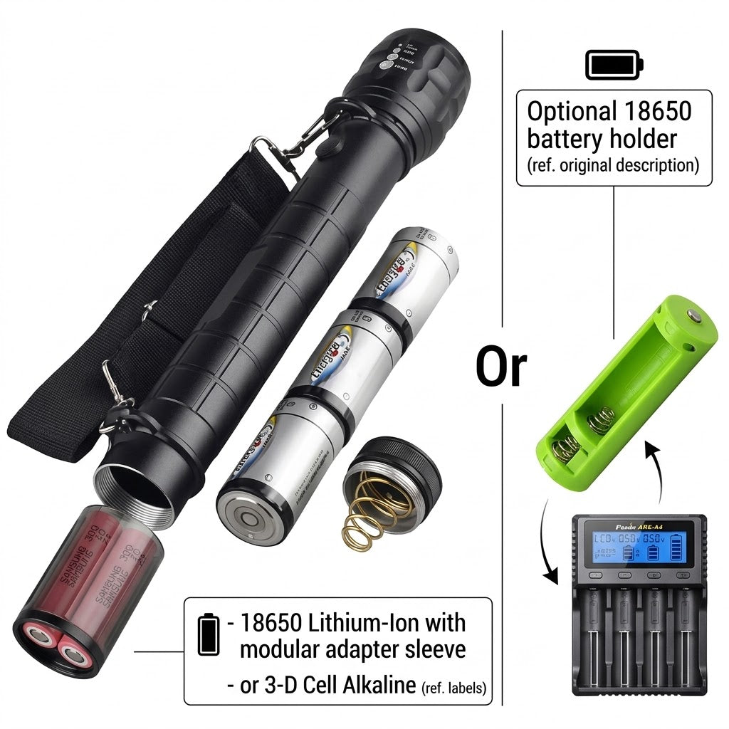 Tactical LED Flashlight 9000 High Lumens – 200W Super Bright